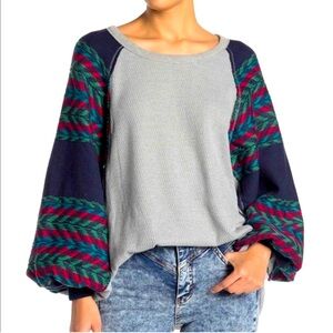 Free People Batwing Waffle Shirt NWT Sz M